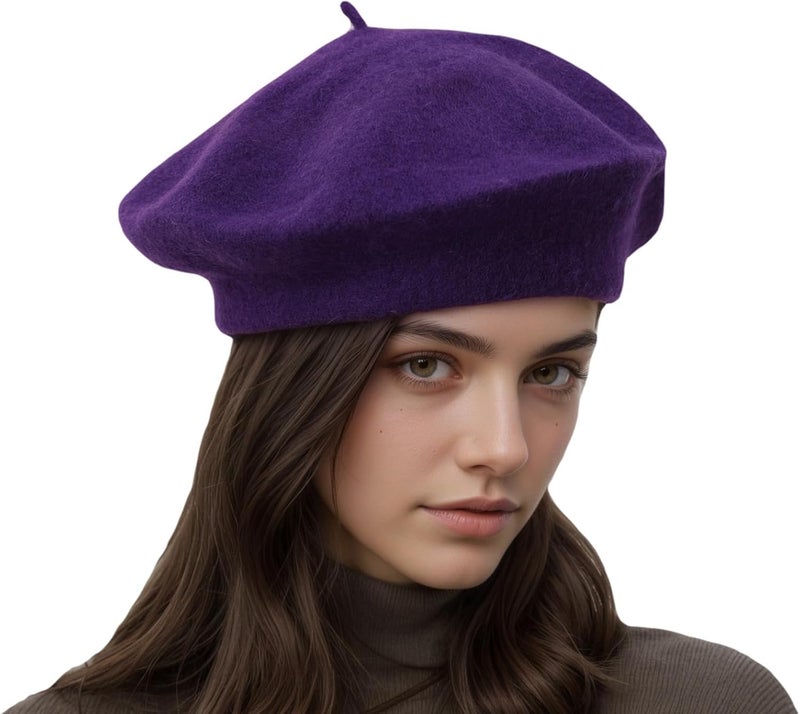 AURORAAEGIS French Beret Hats for Women - Classic Wool Beret Hats Soft Knit Winter Cloche for Daily Outfits - Image 1